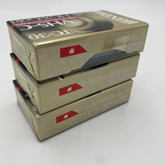 Maxwell TC-30 VHS-C Premium High-Grade HGX-Gold Tapes - Set of 3 - Picture 5 of 5
